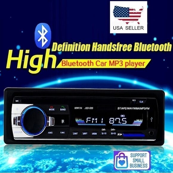 Podofo Autoradio Car Radio Stereo Player BT V2.0 JSD-520 12V In-dash 1 Din A - Picture 1 of 7